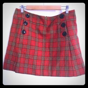 Striped wool mini skirt